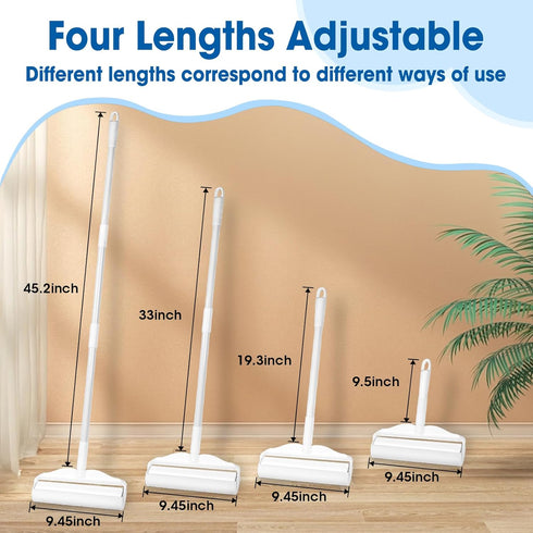 AZEN Large Lint Rollers for Pet Hair Extra Sticky, 9.45 in Sticky Rollers for Floor Carpet, 180 Sheets Giant Lint Roller Refills with 3 Extendable...