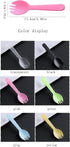 100 Pack 2 in 1 Disposable Sporks Ice Cream Scoop MINI Plastic Forks Spoons Cake Dessert Spoon Salad Serving Scoops for Home Use Picnics Birthday ...