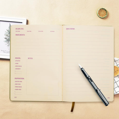 The Perfect Recipe Notebook To Write In Your Own Recipes - Aesthetic Blank Recipe Book with Waterproof Cover - Simplified Blank Cookbook to Organi...