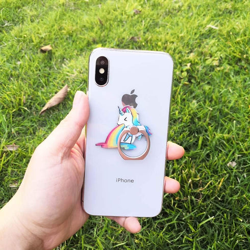 ZOSTLAND 3PCS Rainbow Horse Pegasus Phone Ring Universal 360°Adjustable Phone Case Finger Grip Stand Holder Desk Stent Mount Car Hook Compatible w...