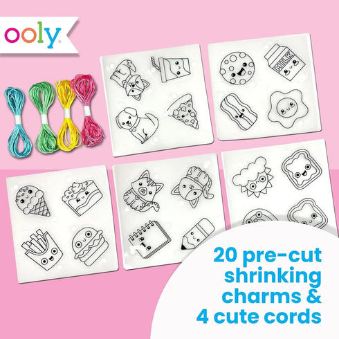 Ooly Shrink-Its! 24 PC DIY Shrinking Art Bracelet Kit That Creates BFF Bracelets, Includes 20 Plastic Pre Cut Charms and More! No Mess Art for Kid...