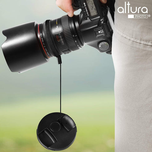 Altura Photo 5 Pcs Lens Cap Keeper, Camera Lens Cap Leash for DSRL & Mirrorless Lenses - Lens Cap Tether/Lens Holder for Canon, Nikon, Sony, Sigma...