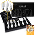 Lunar 6-Piece Cheese Knife Set - Premium Stainless Steel Cheese Knives Collection - Charcuterie Board Accessories Gift Ready w/ 15 Festive Recipes...