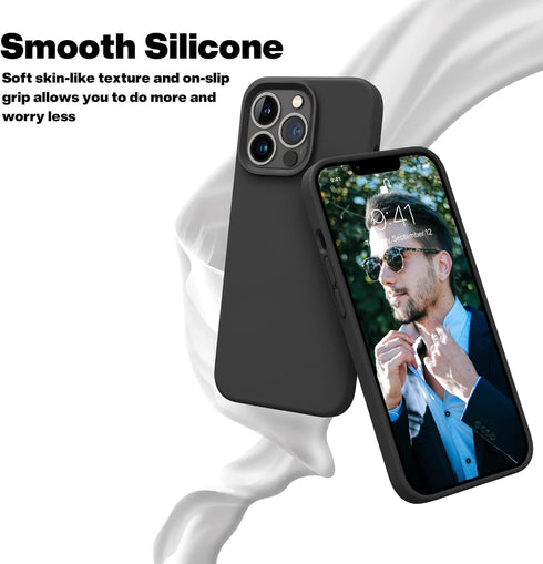 OTOFLY Designed for iPhone 13 Pro Max Case, Silicone Shockproof Slim Thin Phone Case for iPhone 13 Pro Max 6.7 inch (Black)...