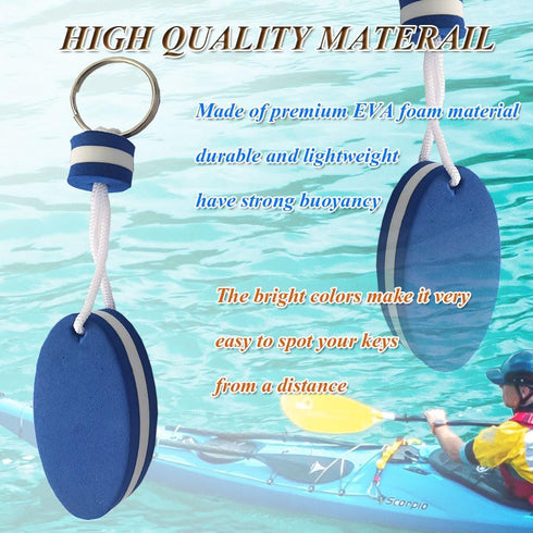 Floating Keychain for Boat Keys Float Buoy Boat Key Rings 2PCS Oval Shaped Foam Floating Keychains for Boating...