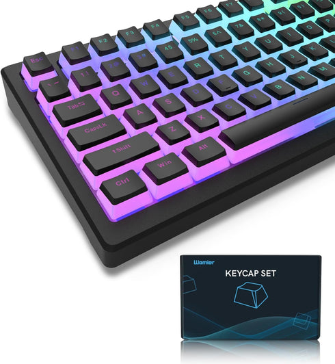 Womier Pudding Keycaps, PBT Keycaps 165 Keys Set Custom Keycap Set, Shine Through Keycaps OEM Profile, Universal Compatiability for 100%, 75%, 65%...