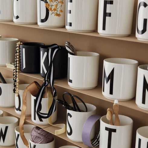 Design Letters Porcelain Coffee Mug | Gifts for Mom | Initial Coffee Cup Perfect for Mother's Day Gift | Ceramic Cup Used as Bathroom Accessories/...