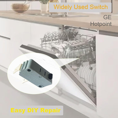 LONYE WD21X10224 Dishwasher Door Interlock Switch Replacement for GE Hotpoint Dishwasher MQS-216 1168295 AP3872949 PS1021382(Normally Open)(Pack of 2)