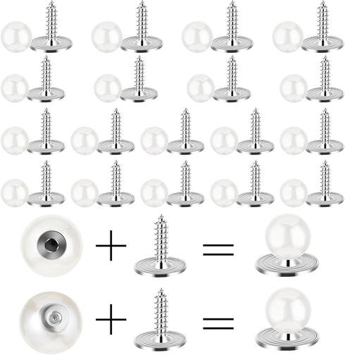 20 Sets Pearl Buttons Pearl Brooch Buttons Pearl Pins for Clothes No Sew Cover Up Buttons Removable Reusable Pearl Safety Pins for Women Girls Shi...