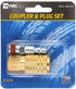 WYNNsky Air Coupler and Plug Kit, 1-pc 1/4'' FNPT Industrial Type Brass Air Coupler, 1-pc 1/4'' MNPT Industrial Type Zinc-Plated Steel Air Plug, A...