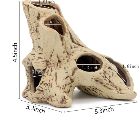 ALEGI Aquarium Tree Stump Hole for Betta Fish Toys,Rock Cave Cichlid Stone Betta Fish Accessories 10, 20 Gallon Fish Tank Decorations, Aquarium Ro...