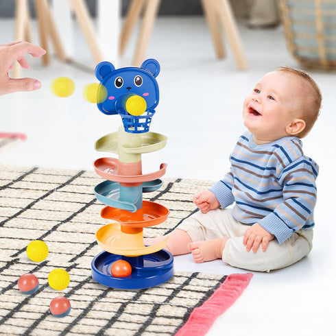 Ball Tower for Toddlers, Ball Drop and Roll Tower, Educational Development Toys for 2, 3, 4 Years Old Boys, Girls, Toddler Activities with 6 Balls...