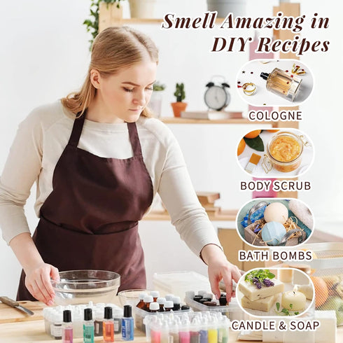 HIQILI Nature Fragrance Oil 6x10ml, Scented Oil for Candle Scents Soap Making & Diffuser, Essential Oils Set for Soy Candles Slime Home Car Aromat...