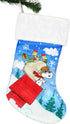 Peanuts Snoopy Kurt Adler Cuffed Satin Holiday Stocking (19", Blue/White)...