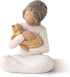 Willow Tree Kindness (Girl Darker Skin Tone & Hair Color), Above All, Kindness, Expresses Relationship with A Much-Loved Pet, A Gift to Celebrate ...