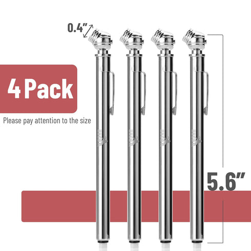 UNCO- Pencil Tire Pressure Gauge, 4 Pack, Tire Gauges for Tire Pressure, Tire Gauge, Air Pressure Gauge for Tires, Air Gauge Tire Pressure, Car Ti...