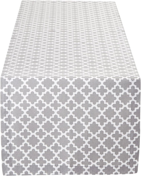 DII Lattice Tabletop Collection, Table Runner, 14x72, Gray...