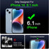 IMBZBK 3 Pack Screen Protector for iPhone 14 Tempered Glass with 3 Pack Camera Lens Protector, Accessories 9H Anti Scratch for Apple 14, 2.5D Curv...