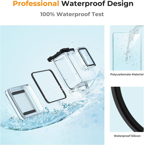 K&F Concept Waterproof Case with Dive Filters Compatible with GoPro Hero 12/11/10/9 Black, Protective Underwater Dive Housing Case Accessories Kit...