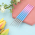 5Pcs Nail Art Liner Brushes, 7/9/11/15/20mm Fine Nail Painting Brushes, Pink to Blue Gradient Nail Art Design Brushes Kit with Metal Handle Nylon ...