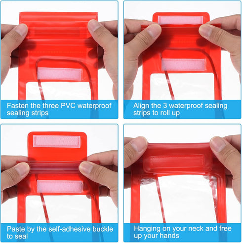 PATIKIL Waterproof Phone Pouch, 2 Pack Universal Lanyard Cellphone Dry Bag Clear Protection Cover Bag for Beach Swimming Pool, Yellow...