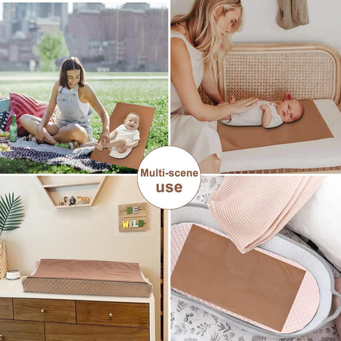 Owlowla Baby Diaper Changing Pad Portable Changing Mat Travel Changing Pad Liner for Baby and Small Toddler(Classic Brown&Brush Strokes)...