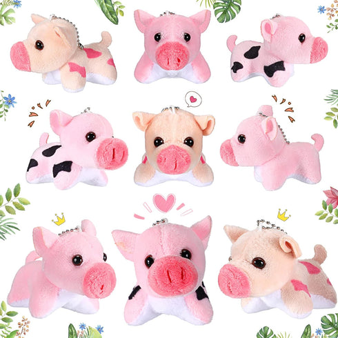 Stuffed Pig, 12 Pieces Assorted Toy Figures, Plush Animals for Holiday Back to School Party Favors, 3.2 x 3 Inch...