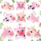 Stuffed Pig, 12 Pieces Assorted Toy Figures, Plush Animals for Holiday Back to School Party Favors, 3.2 x 3 Inch...