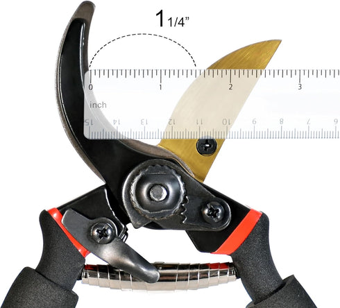 Bypass Pruning Shears Max.1-1/4" Handheld Garden Tools Plant Scissors Trimming Gardening Pruners Clippers Advanced Carbon Tool Steel...