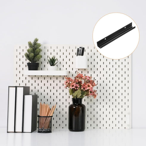 MECCANIXITY 6 Pack Acrylic Shelves for Wall Storage, 4 Inch Floating Shelves Display Shelf for Bathroom, Bedroom, Living Room, Home Decor, Black...