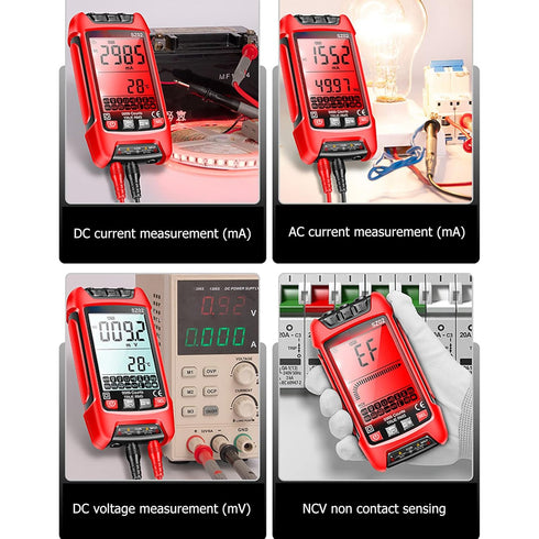 Digital Multimeter, DC AC Voltmeter, High Accuracy Automatic Fire Prevention Tester Kit with Backlight LCD Display, Receptacle Tester, Test Leads ...