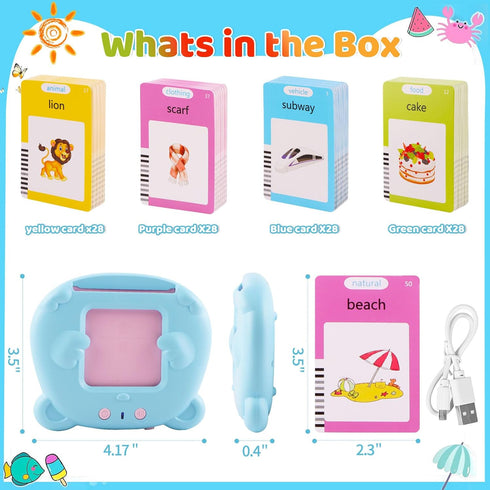 Talking Flash Cards for Toddlers 1 2 3 4 5 Years, 224 Sight Words, Autism Sensory Toys for Autistic Children,Learning Montessori Toys, Educational...