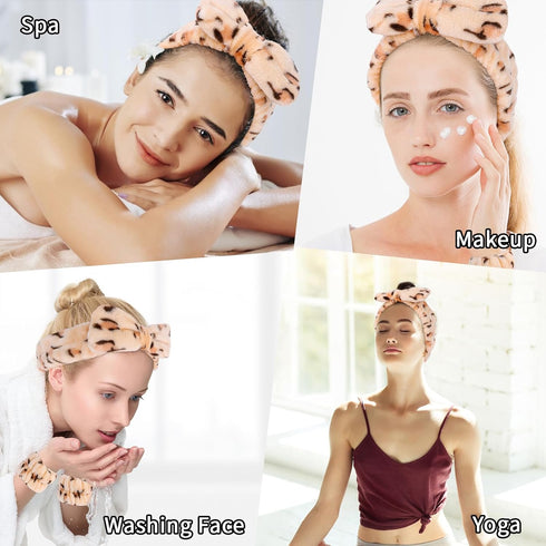 6 Pcs Skincare Headband and Wristband Set, Headband for Washing Face, Makeup Headband and Wristband Set, Spa Gifts for Girls, Spa Headband for Fac...