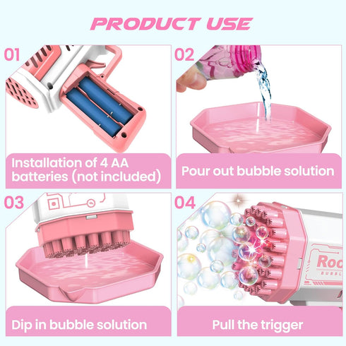 Dolanus Bubble Gun 2 Pack - Bubble Machine for Kids, Bubble Maker Blower Toy for 3 4 5 6 7 8 Years Old Boys Outdoor Indoor Birthday Wedding Party ...