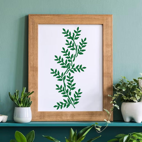 Large Leaf Vine Stencils for Painting on Walls Wood Canvas Fabric Leaves Paint Stencil for Crafts Kids Adult Art Projects Drawing Reusable Pattern...