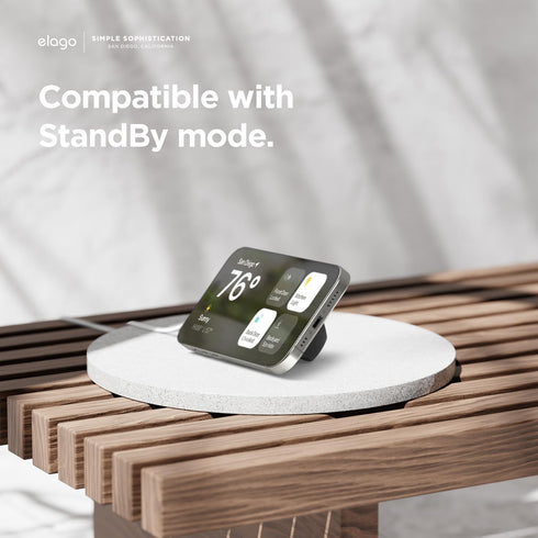 elago Grip Stand Compatible with MagSafe Charger, Phone Holder Compatible with iPhone 15/14/13/12 Series, Designed for Nightstand Mode [Charging C...