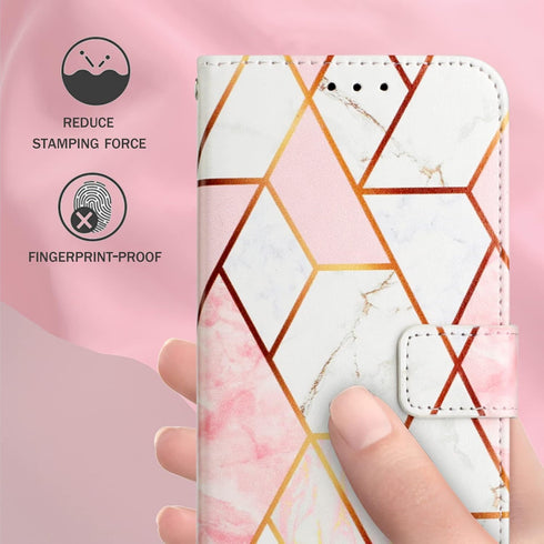 OnePlus 10 Pro 5G Case, Leather Wallet Case Flip Folio Cover with Card Holder Kickstand for Girls Women, Marble Fashionable Designs, Protective Ph...