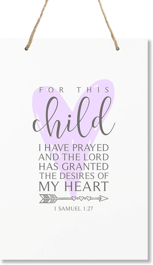 LifeSong Milestones for This Child I Have Prayed Owl Wall Decor Decorations Hanging Signs for Kids, Bedroom, Nursery, Baby Boys and Girls Room Siz...