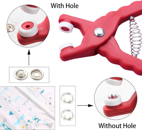 BIOUU 100 Sets of Metal Snaps Buttons,Metal snap Buttons with Fastener Pliers Tool kit, Snap Prong for Clothing Leather Sewing....