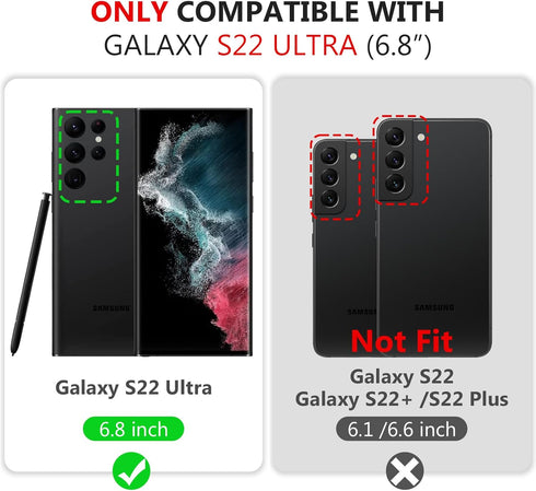 Varikke for Galaxy S22 Ultra Wallet Case Detachable with Card Holder for Women, Glitter Leather Strap Magnetic Flip Wallet Removable Phone Case Co...