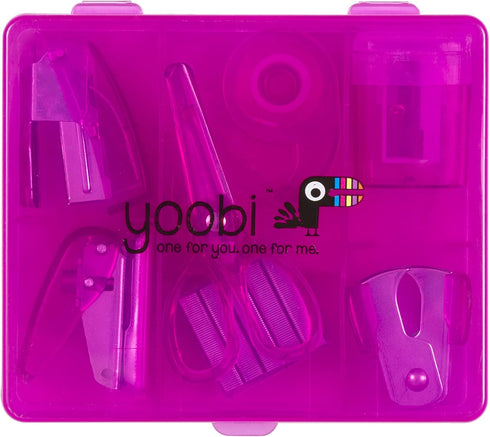 Yoobi: Pink Mini Office Supply Kits – Mini School Supplies Kit – Includes Scissors, Mini Stapler, Staple Remover, Staples, Tape Dispenser & More –...