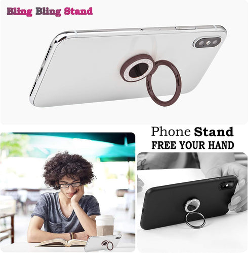 Glitter Bling Bling Phone Ring Holder,Sparkle Phone Ring Kickstand,Cell Phone Finger Ring Grip for Almost All Phones(Black)......