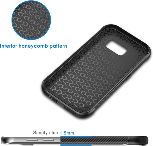 JETech Slim Fit Case for Samsung Galaxy S7 5.1-Inch, Thin Phone Cover with Shock-Absorption and Carbon Fiber Design (Black)...