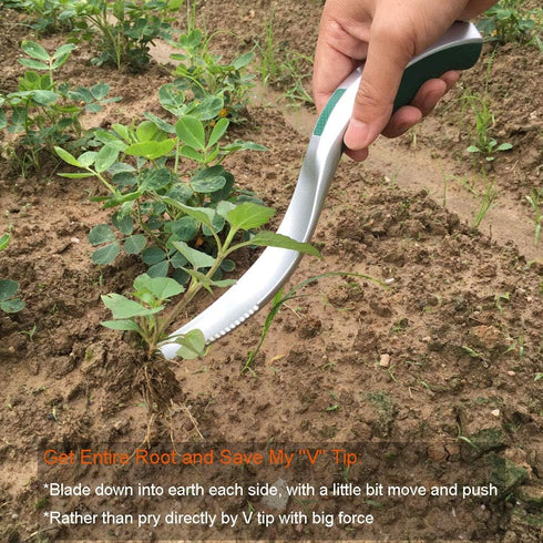 One-Piece Aluminum Gardening Weed Tools, Hand Garden Weeder Tool, Ergonomic Handle Best Weeding Tool, Weed Pull Tool with Serrated Edge, Grass Rem...