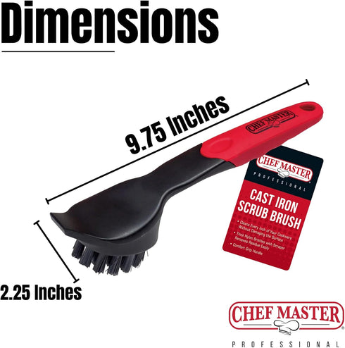 Cast Iron Scrub Brush & Scraper, Heavy Duty Scraper & Superior Nylon Bristles, Dish Scrubber Brush for Cast Iron Skillets, Cast Iron Pan Cleaning ...