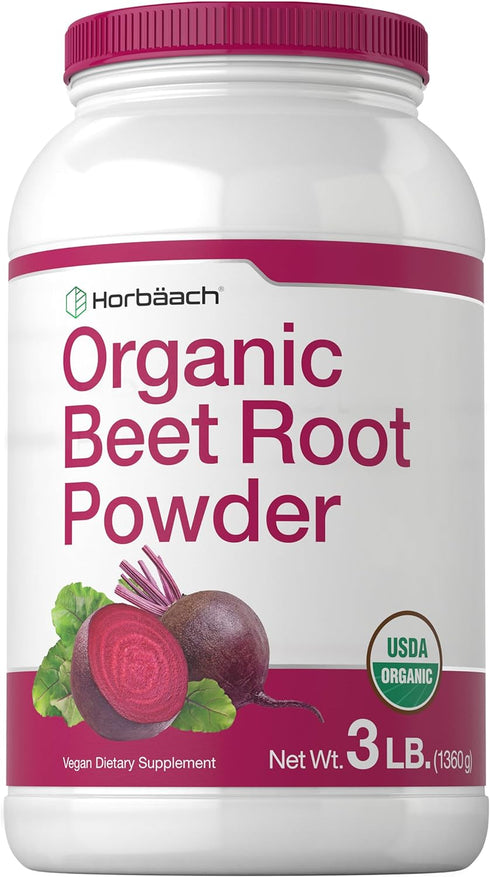 Horbaeach Organic Beet Root Powder | 3lb Bulk Supplement | Raw Superfood | Vegan, Non-GMO, and Gluten Free Formula...