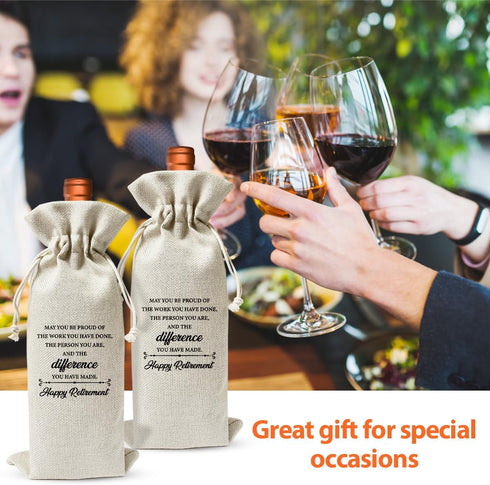 Retirement Wine Bag For Teacher Coworker Employees Friend Colleagues Nurse Doctors Boss, Goodbye Farewell Leaving Gifts For Friend, Happy Retireme...