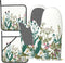 Herbs and Wild Flowers Oven Mitts and Pot Holders Sets of 4, Colorful Botanical Silicone Oven Mitts Heat Resistant, Non-Slip BBQGloves for Chef Ki...