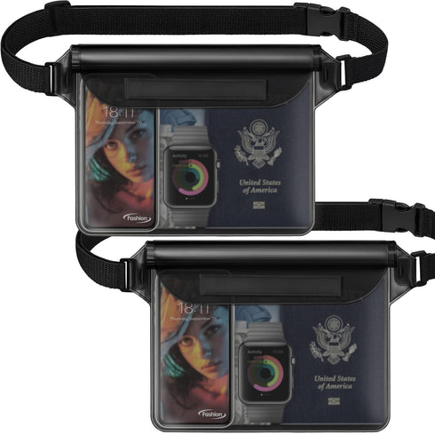 Hatisan Waterproof Pouch with Waist Strap, Waterproof Fanny Pack Keep Phone Valuables Safe and Dry Beach Accessories for Vacation Boating Swimming...