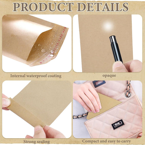 200 Pcs Tampons Disposal Bags Sanitary Napkin Disposal Bags Bulk Feminine Hygiene Disposal Bag Bulk Kraft Tampons Bag for Feminine Products with S...